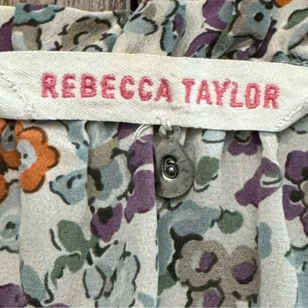 Rebecca Taylor 100% Silk Sleeveless Floral Top. Size 6 - Picture 8 of 8